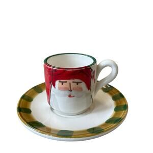 Vietri Old St. Nick Espresso Cup Saucer NEW